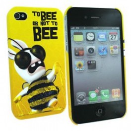 Coque Iphone 4/4S : LAPINS CRETINS -To Bee or Not To Bee